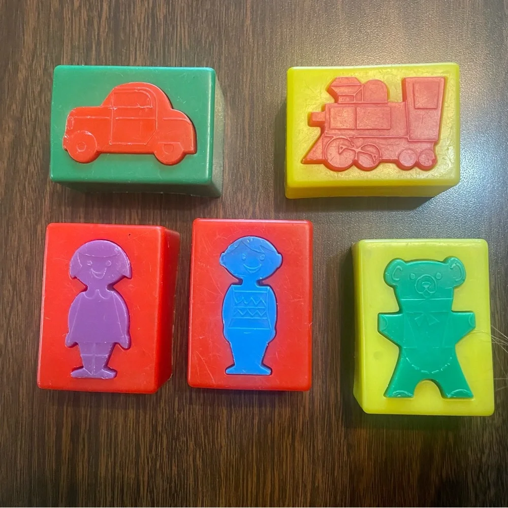 Vintage MCM 1970s Kohner Toddler Baby Learning Puzzle Blocks